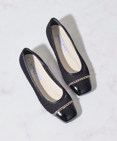 【Bridget Birkin Walk】チェーンアクセントスクエアパンプス(555221)