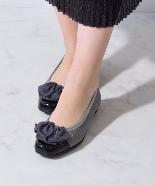 【Bridget Birkin Walk】ラメリボンウォーキングパンプス(555222)