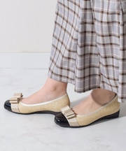 【Bridget Birkin Walk】グログランリボン切替ウォーキングパンプス(555223)
