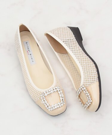 【Bridget Birkin Walk】ビジューモチーフメッシュパンプス(555226)