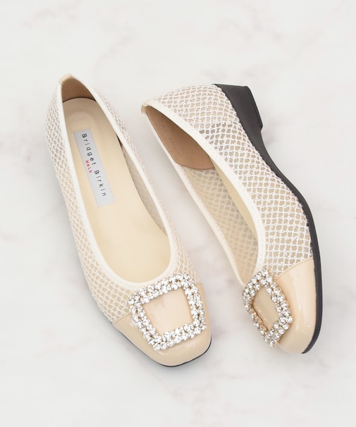 【Bridget Birkin Walk】ビジューモチーフメッシュパンプス(555226)