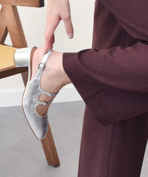 【FABIO RUSCONI】ダブルストラップバックバンドパンプス(F51313)