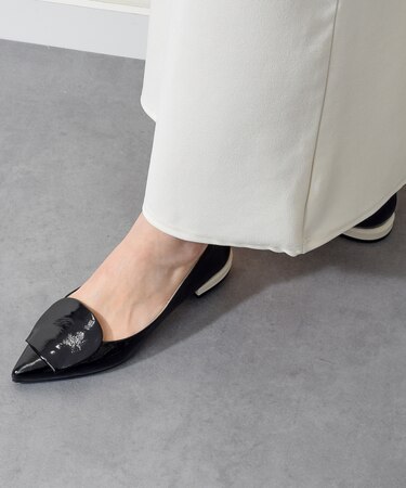 【FABIO RUSCONI】ローヒールポインテッドトウパンプス(F51525)