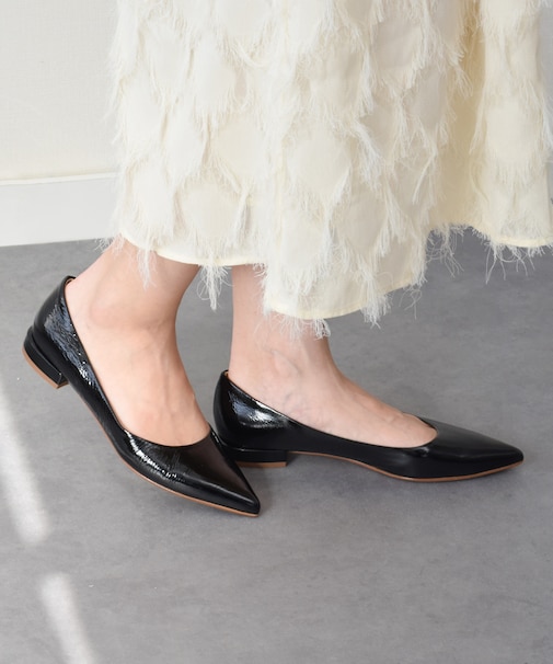 【FABIO RUSCONI】ポインテッドトウカラーヒールパンプス(F51526)