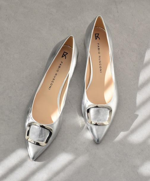 【FABIO RUSCONI】ローヒールバックルパンプス(F51527)