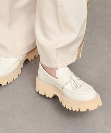 【FABIO RUSCONI】ラウンドトウ厚底タッセルローファー(F51626)