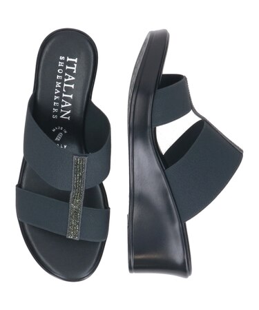 【ITALIAN SHOEMAKERS】厚底ラインストーンエラスティックサンダル(952322)