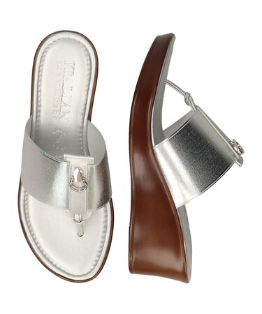 【ITALIAN SHOEMAKERS】メタルモチーフウェッジヒールサンダル(952337)