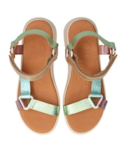 【Oh my Sandals】カラーコンビ厚底ベルクロサンダル(E52109)
