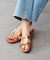 【Oh my Sandals】スクエアトウフラットバックルサンダル(E52303)