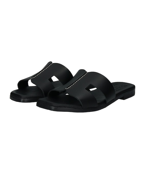 《新色入荷》【Oh my Sandals】スクエアトウフラットレザーサンダル(E52304)