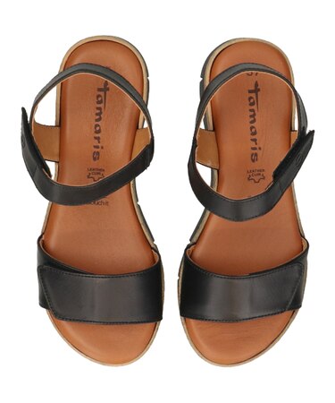 【Tamaris】アンクルストラップベルクロレザーサンダル(455705)