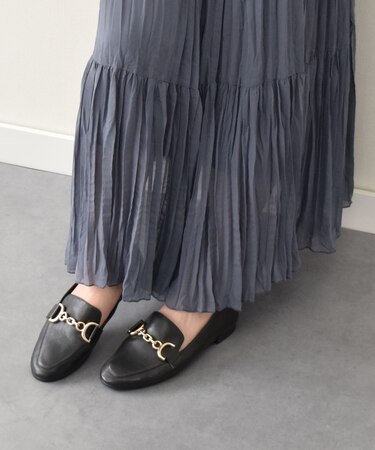 【PARADIS COULEUR】ラウンドトウチェーンビットローファー-(31604P)