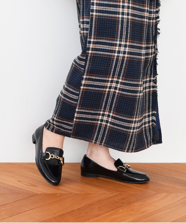 【PARADIS COULEUR】ラウンドトウチェーンビットローファー-(31604P)