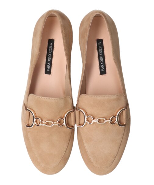 【PARADIS COULEUR】ラウンドトウチェーンビットローファー-(31604P)