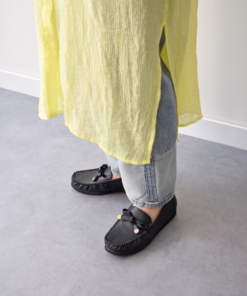 【PARADIS COULEUR】リボンモチーフレザーモカシン-(31607P)