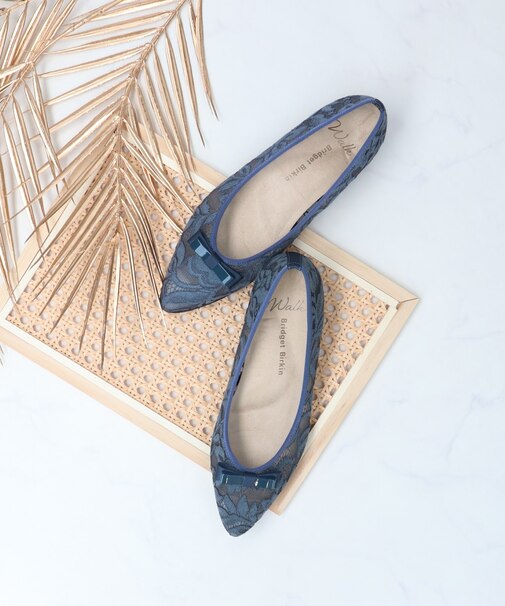 【Bridget Birkin Walk】チュールレースウォーキングパンプス-(55229B)