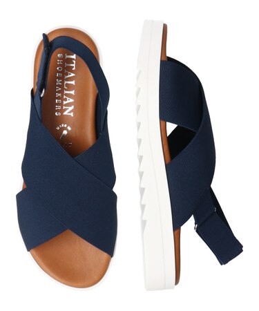 【ITALIAN SHOEMAKERS】厚底エラスティッククロスサンダル-(92120T)