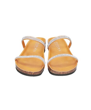 【ITALIAN SHOEMAKERS】ダブルラインストーンフットベッドサンダル-(92201T)