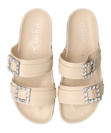 【ITALIAN SHOEMAKERS】ビジューベルトフットベッドサンダル-(92211T)