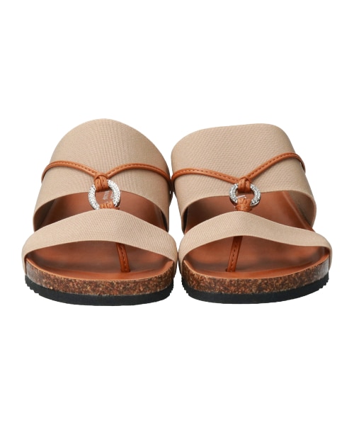 ITALIAN SHOEMAKERS】ラインストーンフットベッドサンダル