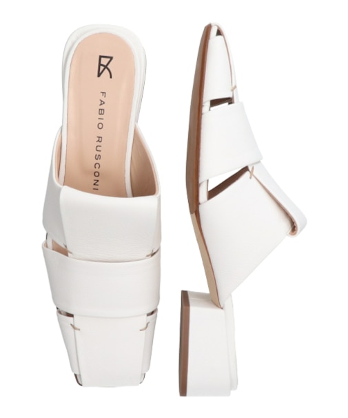 【FABIO RUSCONI】スクエアトウグルカミュールサンダル-(F2301F)