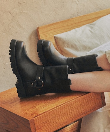 《撥水仕様》【PARADIS COULEUR】オブリークトウリングエンジニアブーツ