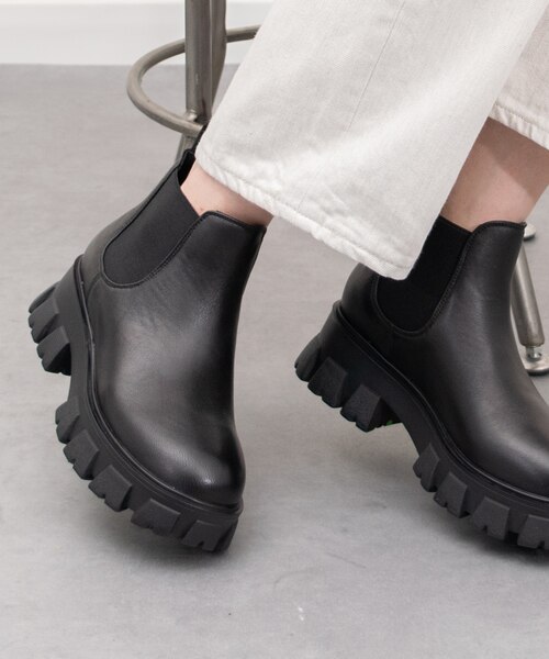 FABIO RUSCONI】トラックソールストレッチショートブーツ｜ブリジット