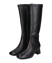 【PARADIS COULEUR】スクエアトウ撥水ストレッチロングブーツ