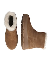 【TAMARIS】厚底インサイドジップショートブーツ