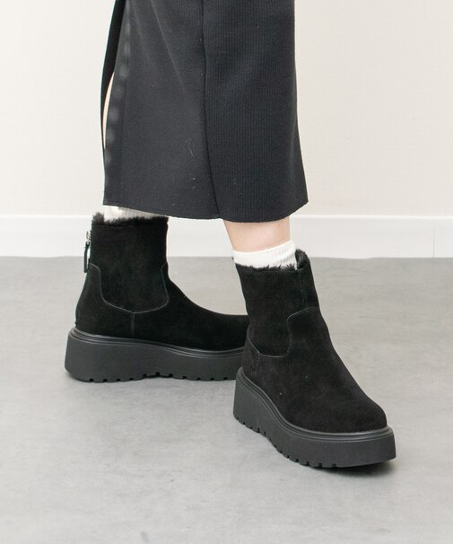 【PARADIS COULEUR】ライニングフェイクムートンショートブーツ