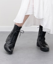 【bussola】撥水レースアップショートブーツ