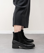 【bussola】撥水素材コンビサイドゴアショートブーツ