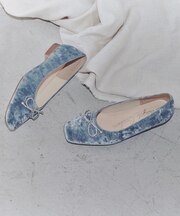 【BRIDGET BIRKIN】ビジューリボンベロアパンプス
