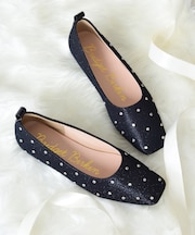 【BRIDGET BIRKIN】ドットビジューグリッターフラットシューズ