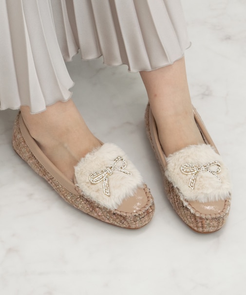 【BRIDGET BIRKIN】キラキラリボンムートンシューズ
