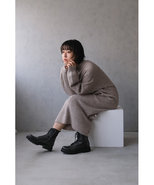 【FABIO RUSCONI】タンクソールレースアップショートブーツ