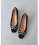 【INTER-CHAUSSURES】スクエアトウローヒールバックルパンプス