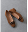 【INTER-CHAUSSURES】スクエアトウローヒールバックルパンプス