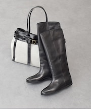 【CORSO ROMA，9】インヒールバックジップロングブーツ