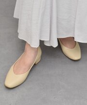 【PARADIS COULEUR】ソフトスクエアトウローヒールパンプス