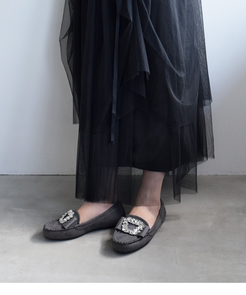 【BRIDGET BIRKIN】スクエアビジューモカシンシューズ