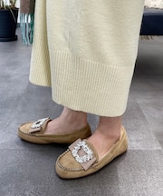 【BRIDGET BIRKIN】スクエアビジューモカシンシューズ