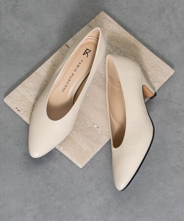 【FABIO RUSCONI】コーンヒールポインテッドトウパンプス