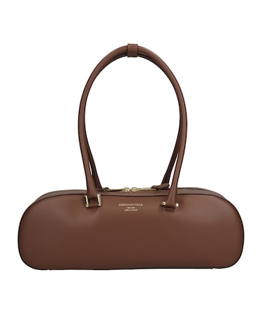 【CHRISTIAN VILLA】レザーワイドミディアムショルダーバッグ