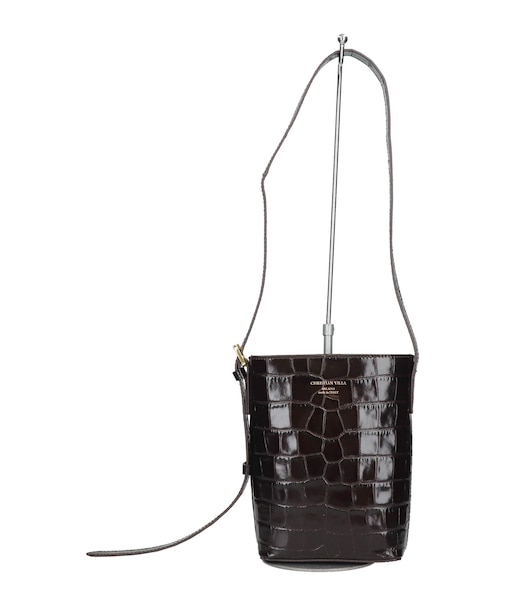 【CHRISTIAN VILLA】クロコ型押しレザーショルダーバッグ