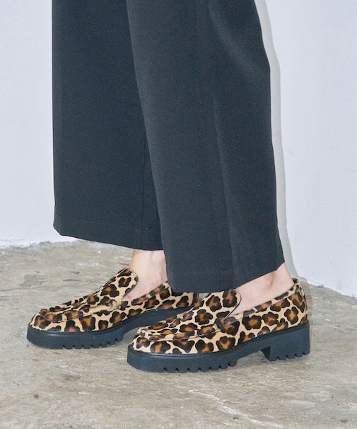 【PASCUCCI】レオパード柄タンクソールスリッポン