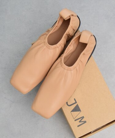 【JVAM】シャーリングフラットシューズ