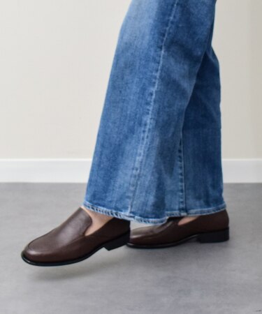 【JVAM】ラウンドトウレザースリッポンシューズ