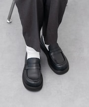 【EMILE】オブリークトウ厚底ローファー